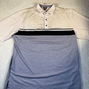 FootJoy Golf Polo Shirt XXL Mens Performance Black Stripe Athletic Top